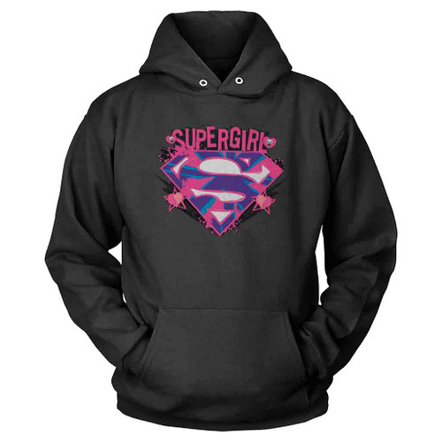 Pink And Purple Grunge Logo Supergirl Hoodie