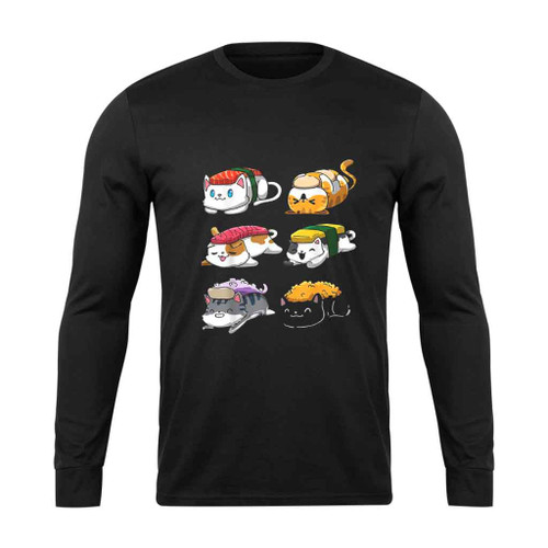 Sushi Cats Sushi Lover Cat Lover Kawaii Anime Neko Long Sleeve T-Shirt Tee