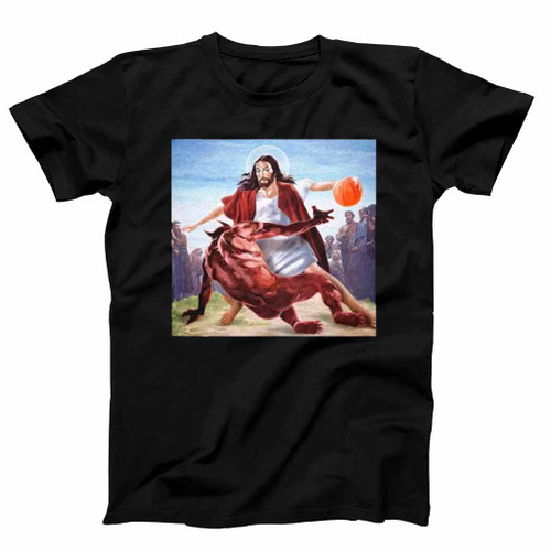 Jesus Crossing Up The Devil Christian Mens T-Shirt Tee