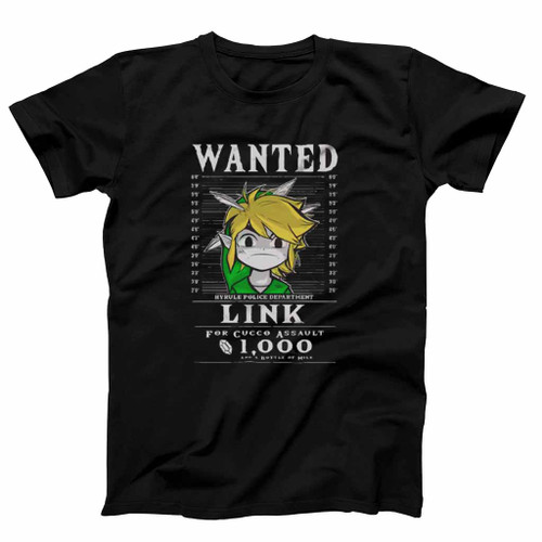 Legend Of Zelda Wanted Link Hyrule Police Department Mens T-Shirt Tee