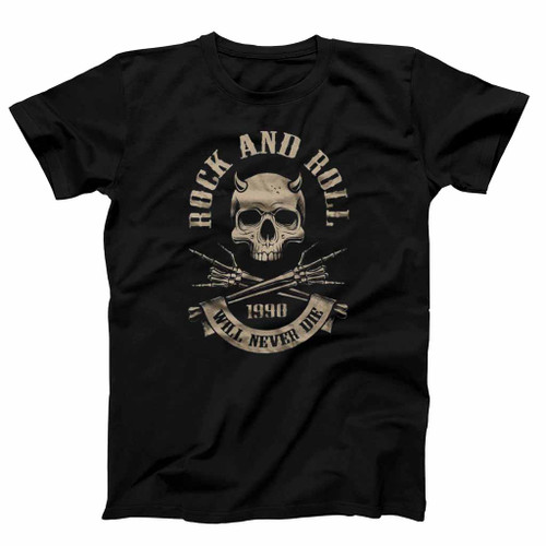 Rock And Roll Skeleton Mens T-Shirt Tee