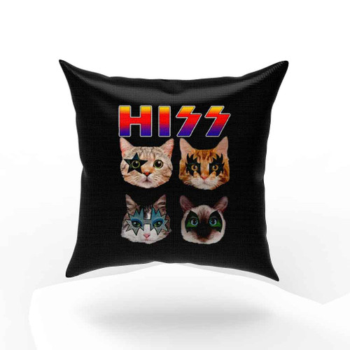 Funny Cat Hiss Rock And Roll For Cat Lover Pillow Case Cover