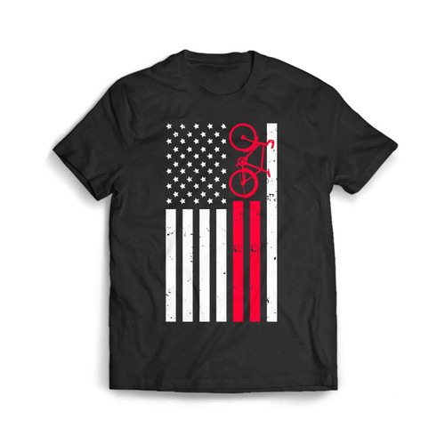 Bicycle American Usa Flag Cycling Bike Men's T-Shirt