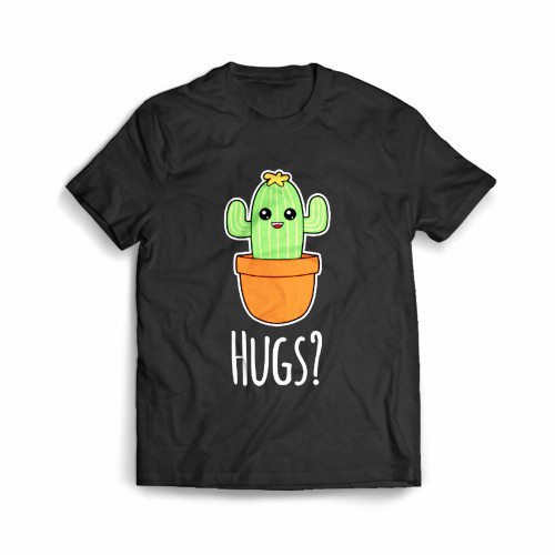 Cactus Wants Hugs Cartoon Cute Joke Plant Men's T-Shirt