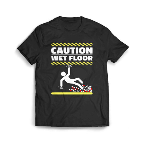 Caution Wet Floor H2O Molecules Funny Science Geek Men's T-Shirt