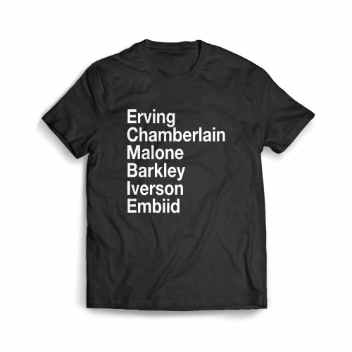 Erving Chamberlain Malone Barkley Iverson Joel Embiid & Sixers Legends Men's T-Shirt