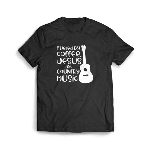 Fueled By Coffee Jesus And Country Music Soul Love Guitar Men's T-Shirt