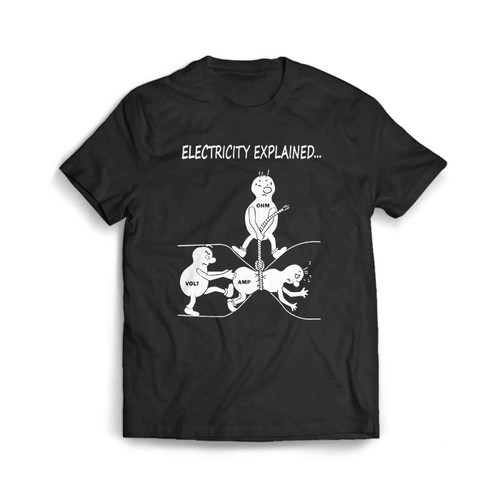 Funny Physics Electricity Explain For Women Men Men's T-Shirt Funny Physics Electricity Explain For Women Men Men's T-Shirt