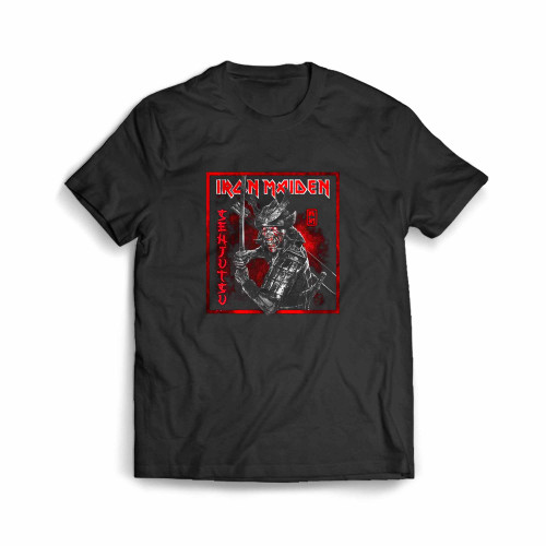 Iron Maiden Senjutsu Cover Distressed Red Men's T-Shirt