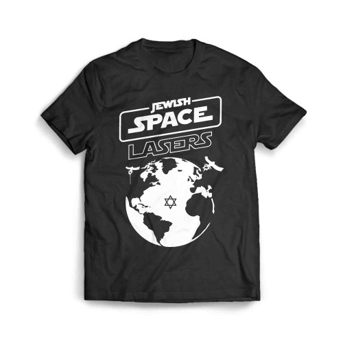 Jewish Space Lasers In White Text Men's T-Shirt