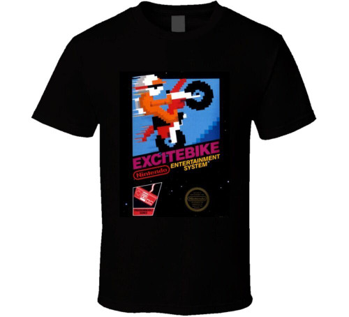 Excitebike Black Box Nes Video Game Man's T-Shirt Tee