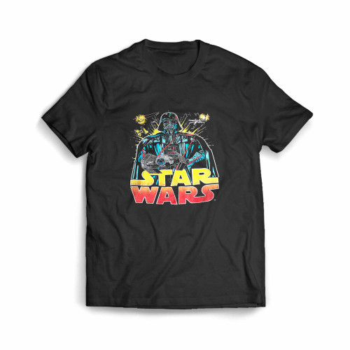 Star Wars Boys Big Darth Vader Ancient Threat Logo Men's T-Shirt