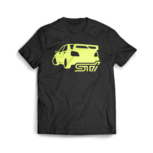 Subaru Sti Rear Neon Yellow Men's T-Shirt