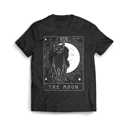 Tarot Card Crescent Moon And Cat Men's T-Shirt