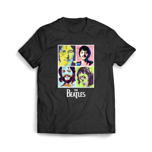 The Beatles Portrait Box Up Retro Rock Band Men's T-Shirt