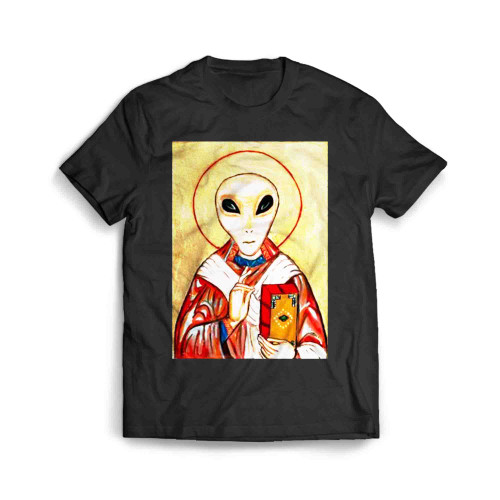 Ufo Alien Saint Believe Trippy Psychedelic Lsd Mdma Dmt Acid Albert Hofmann Blotter Art Men's T-Shirt