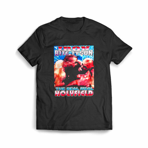 Vintage 90S Mike Tyson Evander Holyfield Just Bite Men's T-Shirt