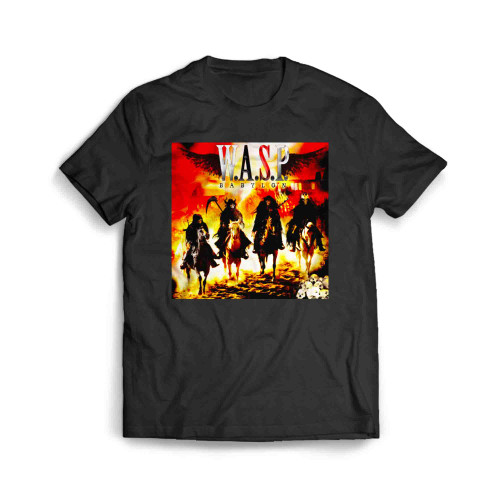 Wasp Metal Rock Band Legend Album Babylon Logo Music Men's T-Shirt