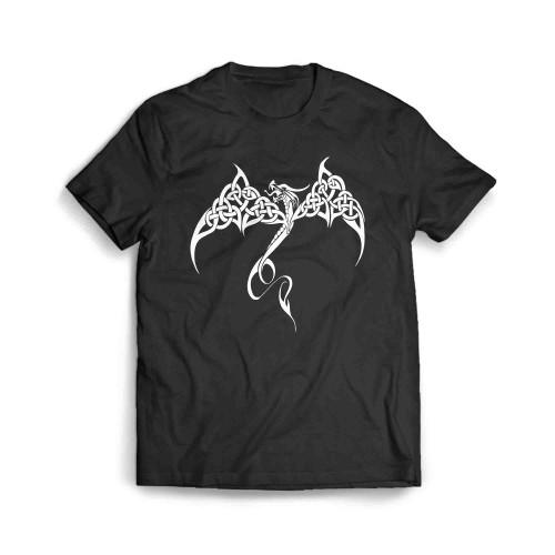 White Celtic Tribal Dragon Men's T-Shirt