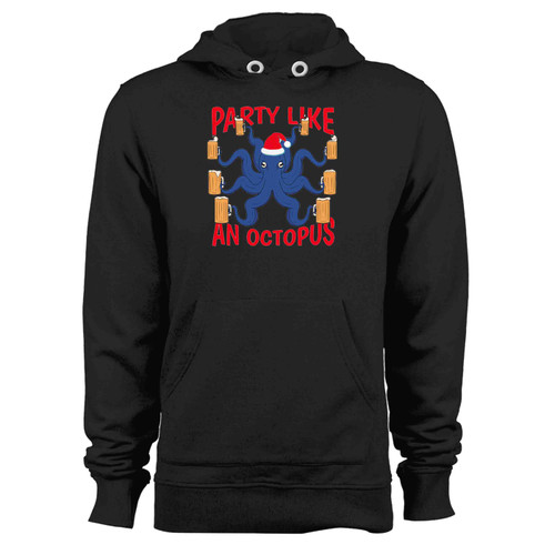 Beer Party Octopus Christmas Scuba Diving Hoodie