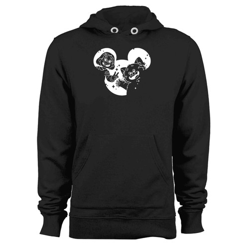 Black White Turning Red Mouse Head Hoodie