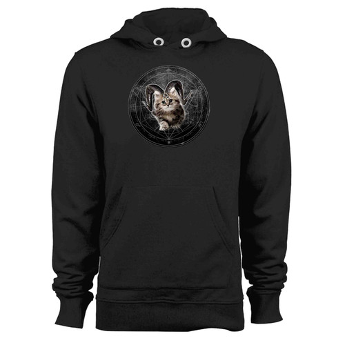 Cat Kitty Black Dark Satanic Satan 666 Hell Horns Cross Hoodie