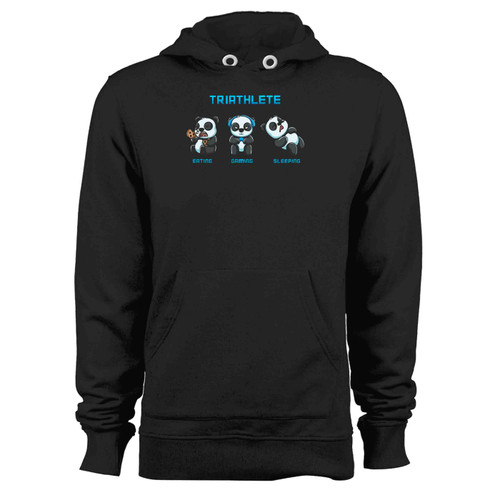 Funny Panda Gift Triathlete Gaming Eating Sleeping Hoodie