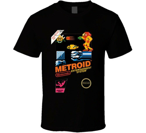 Metroid Nes Box Art Retro Video Game Man's T-Shirt Tee