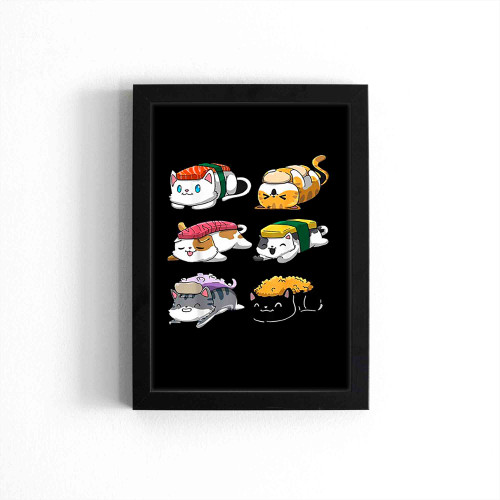 Sushi Cats Sushi Lover Cat Lover Kawaii Anime Neko Poster