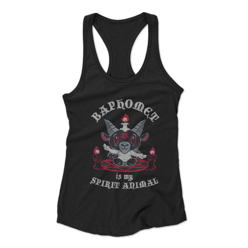 Baphomet Is My Spirit Animal  Women Racerback Tank Top