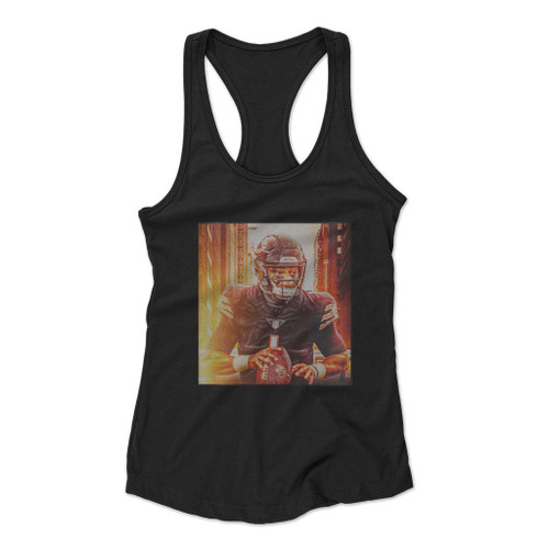 Justin Fields Vintage Women Racerback Tank Top