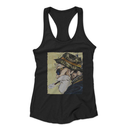 Master Roshi Smoking Blunt Dragon Ball Women Racerback Tank Top