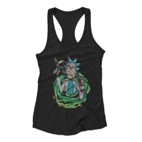 Rick And Morty Rick Sanchez Gun Women Racerback Tank Top