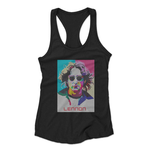 The Beatles John Lennon Women Racerback Tank Top