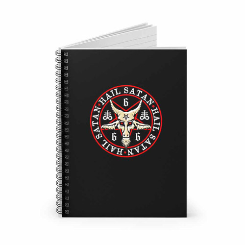 Hail Satan Baphomet In Occult Inverted Pentagram Spiral Notebook