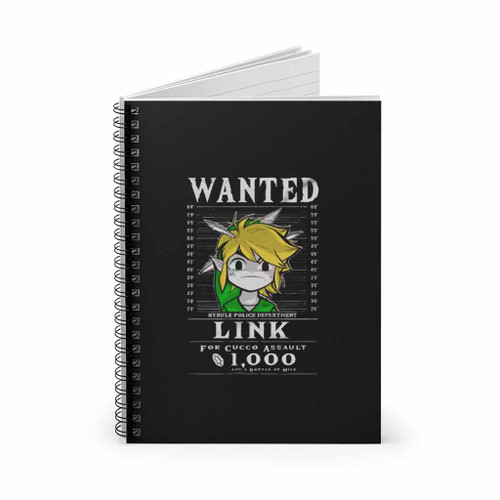Legend Of Zelda Wanted Link Hyrule Police Department Spiral Notebook