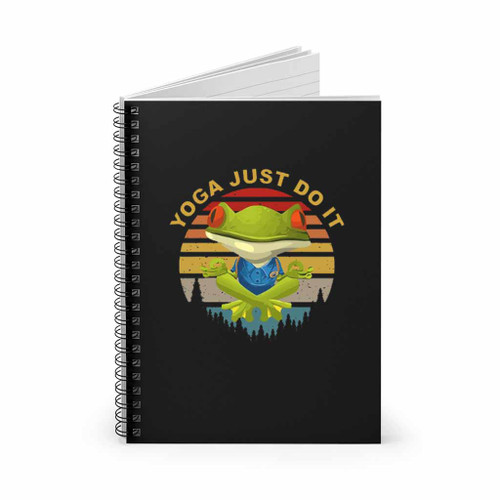 Yoga Just Do It Vintage Retro Frog Spiral Notebook Yoga Just Do It Vintage Retro Frog Spiral Notebook