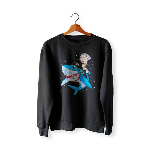 George Washington Riding A Shark Sweatshirt Sweater
