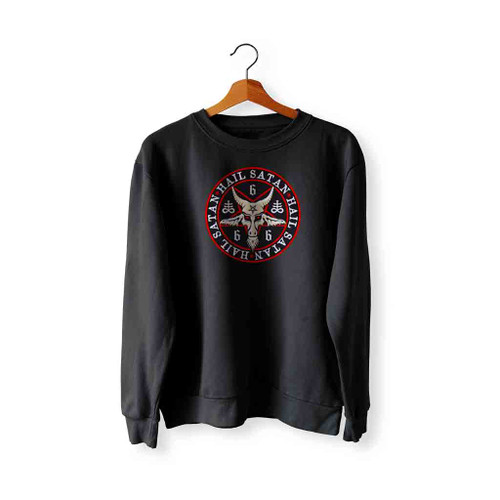 Hail Satan Baphomet In Occult Inverted Pentagram Sweatshirt Sweater