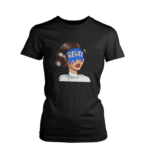 Rebel Princess Cartoon Womens T-Shirt Tee