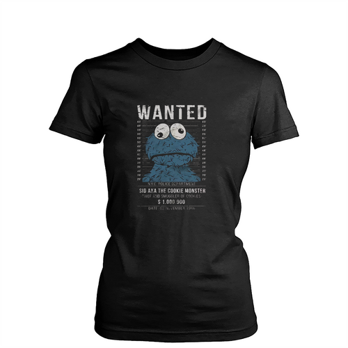 Wanted Cookie Monster Womens T-Shirt Tee