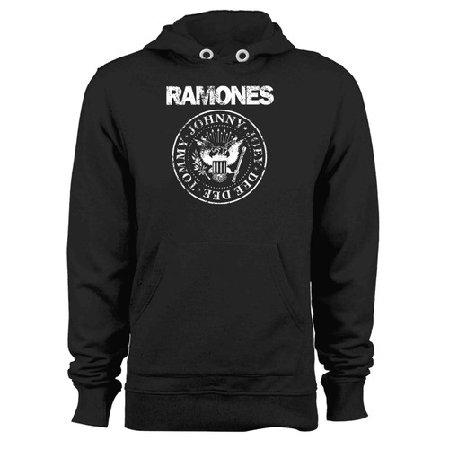 Ramones Logo Tommy Dee Dee Joey White Retro Vintage Punk Rock Hoodie