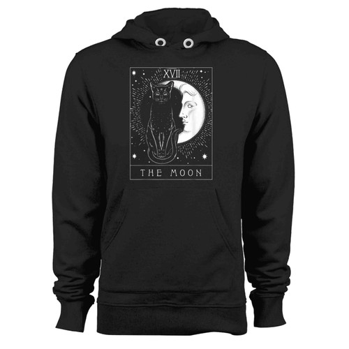 Tarot Card Crescent Moon And Cat Hoodie