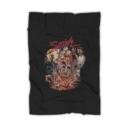 Society 1980S Horror Movie Gruesome Cult For The Social Elite Blanket