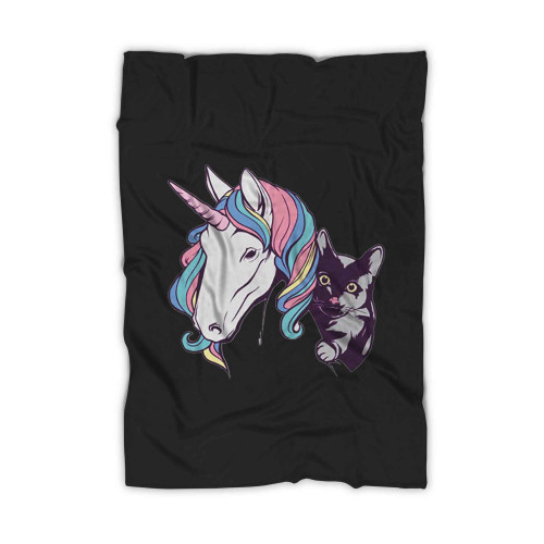 Unicorn And Cat Blanket