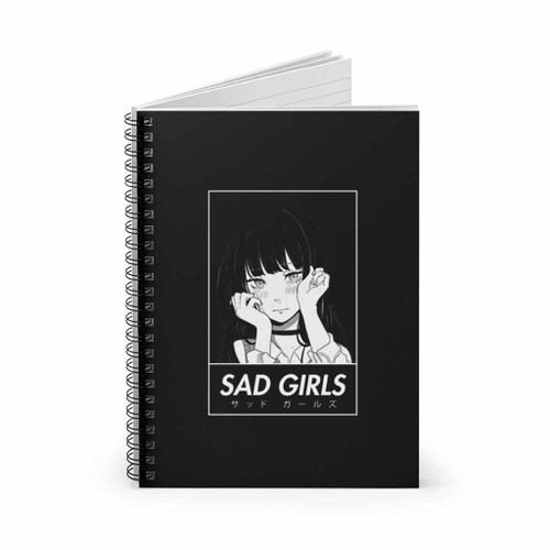 Sad Girls Japanese Aesthetic Vaporwave Kawaii Spiral Notebook