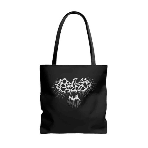 Psychedelic Black Metal Tote Bags