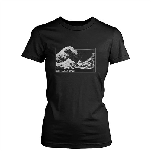 The Great Wave Japanese Kanji Womens T-Shirt Tee