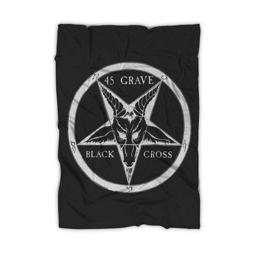 45 Grave Black Cross Blanket