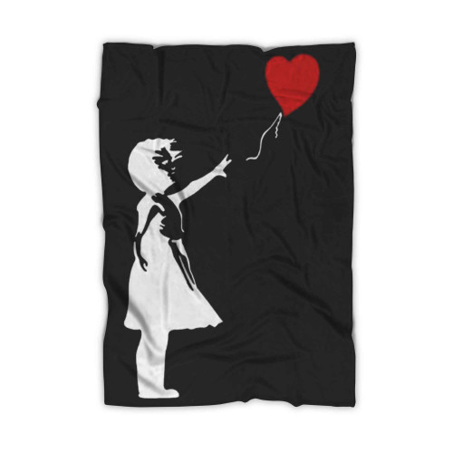 Banksy Girl With Heart Balloon Blanket